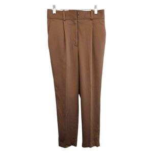 Reiss Cotton Blend Trousers Brown